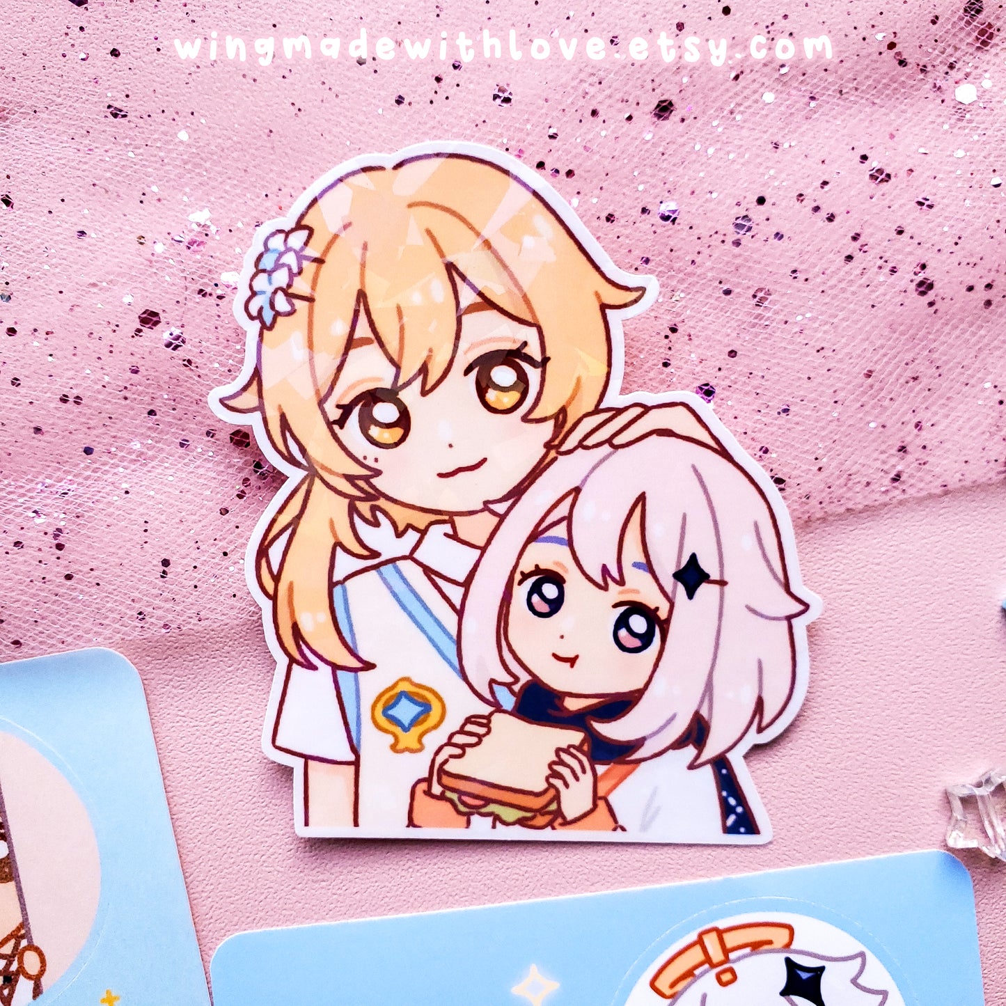 Genshin Sticker Sheet & Sticker ♡ Lumine Paimon