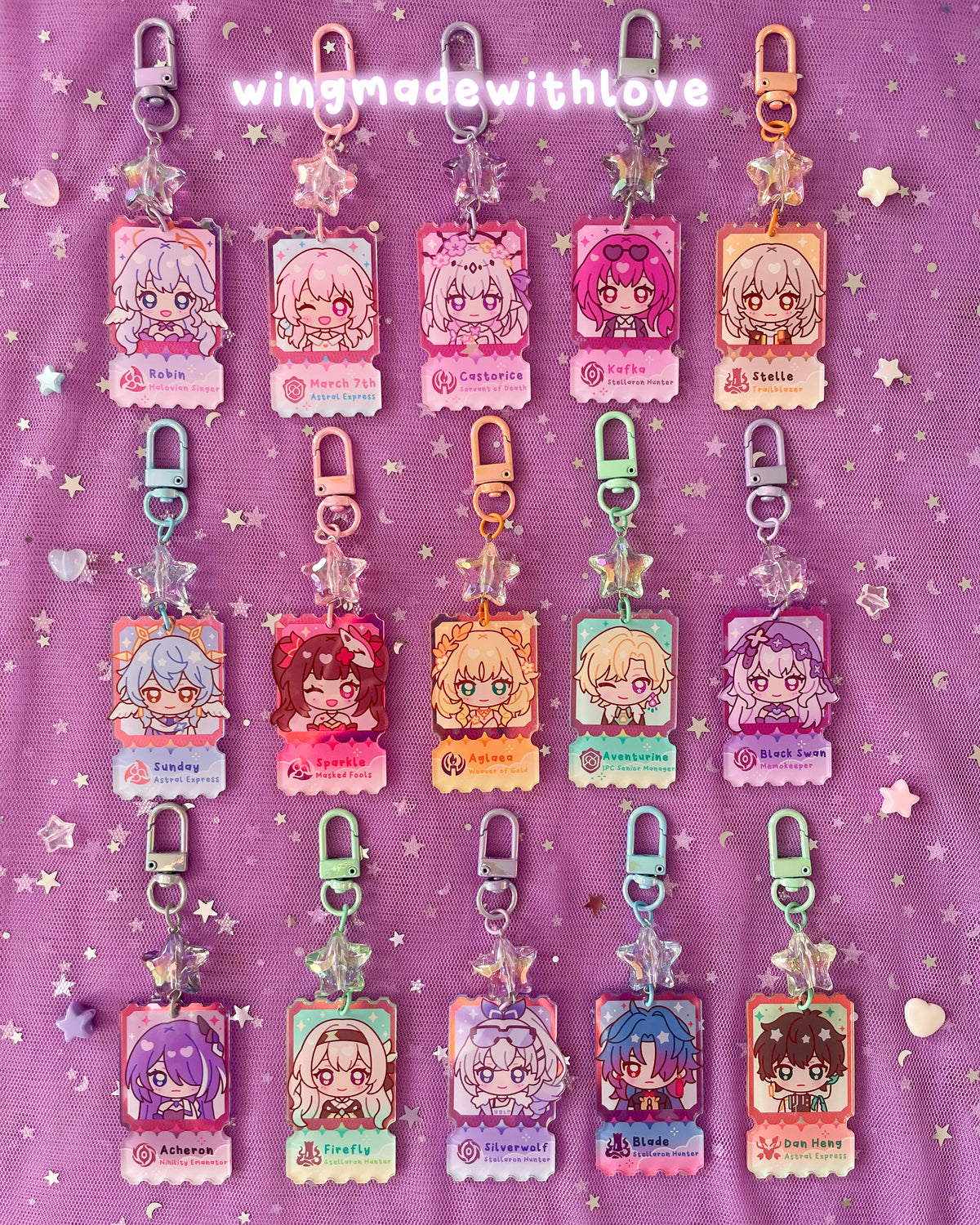 Honkai Star Rail ♡ Holographic Keychains