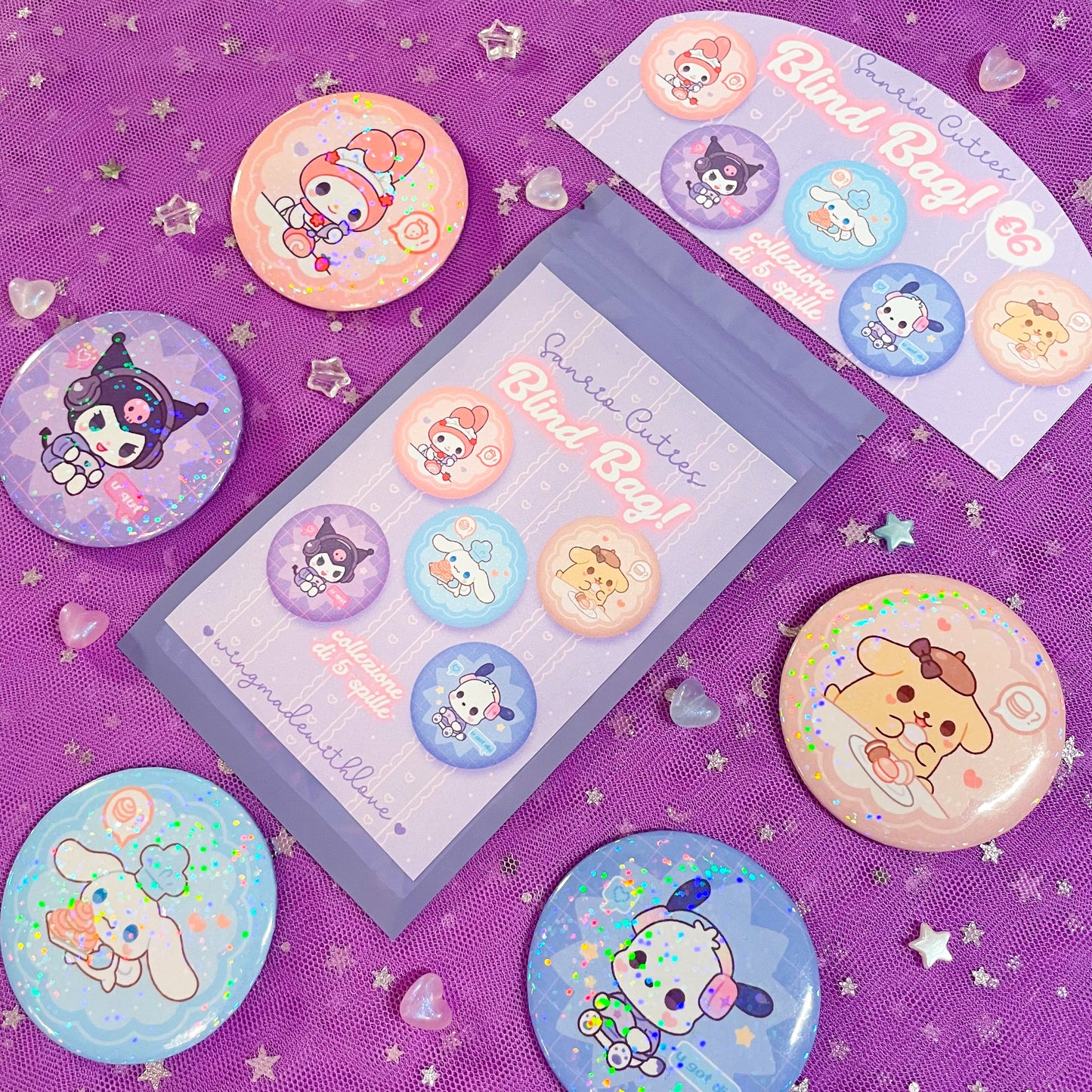 Fanart Blind Bag 1 Pin Button ♡ Kawaii Friends