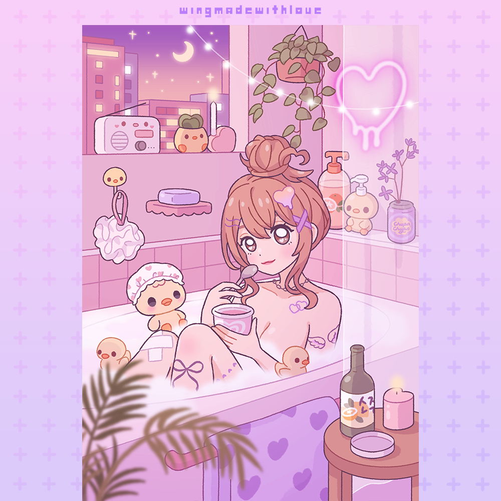 OC Print ♡ Cozy Bath (Rei)