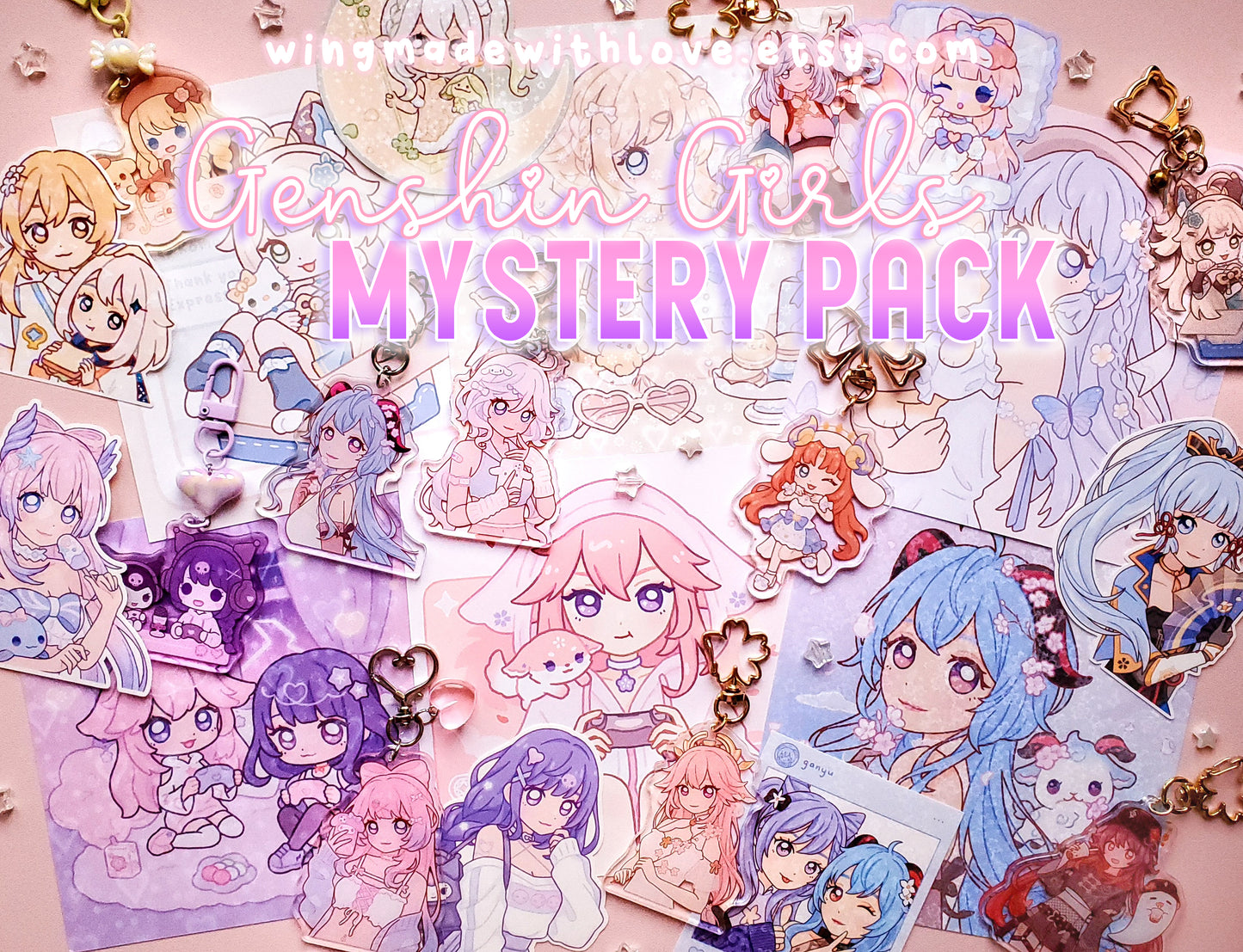 Mystery Pack ♡ Genshin Keychain Prints Stickers