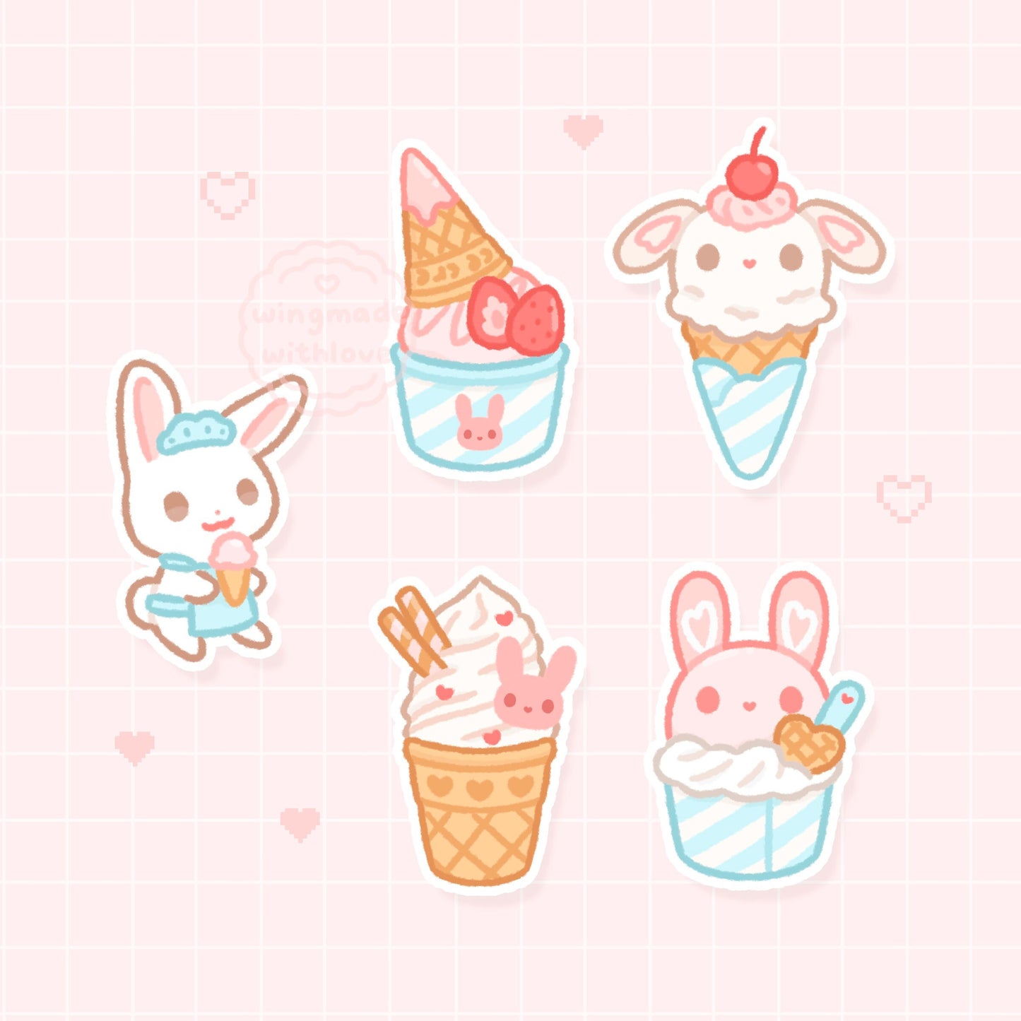 OC Stickers ♡ Ice Cream Cake Bunny