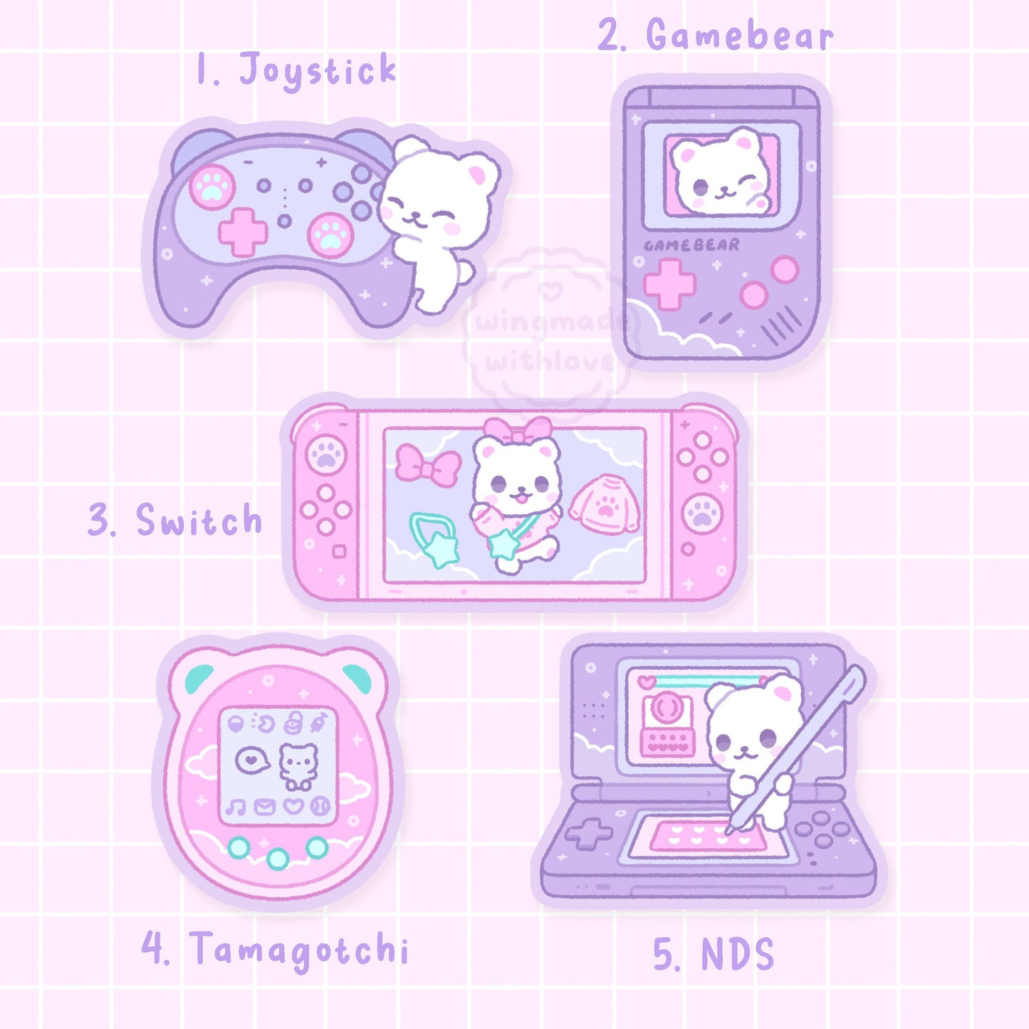 OC Stickers ♡ Retro Gamer Bear