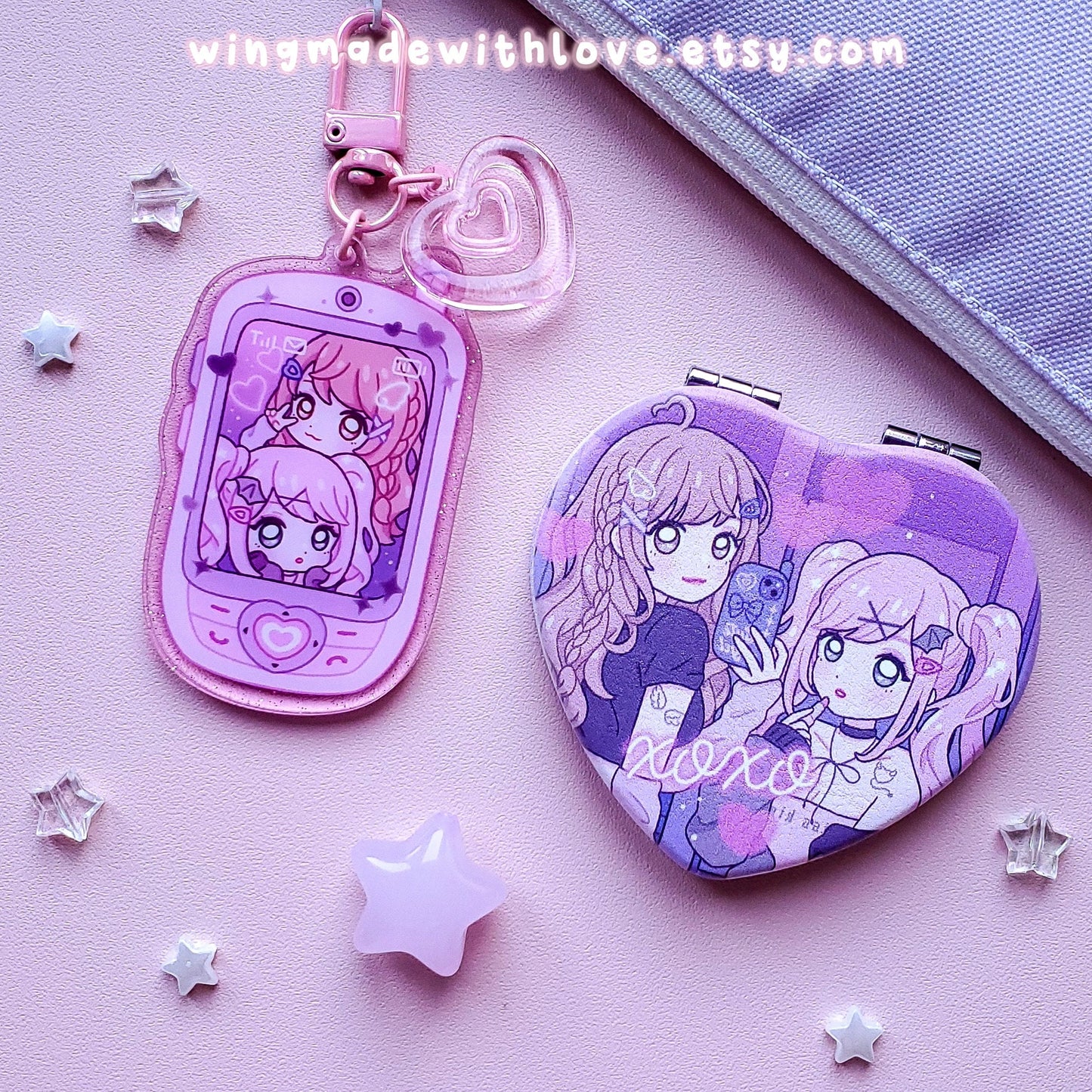 OC Keychain & Mirror ♡ Citypop Retro