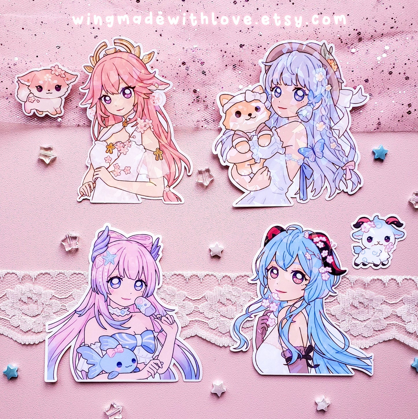 Genshin Stickers ♡ Yae Miko Ayaka Kokomi Ganyu