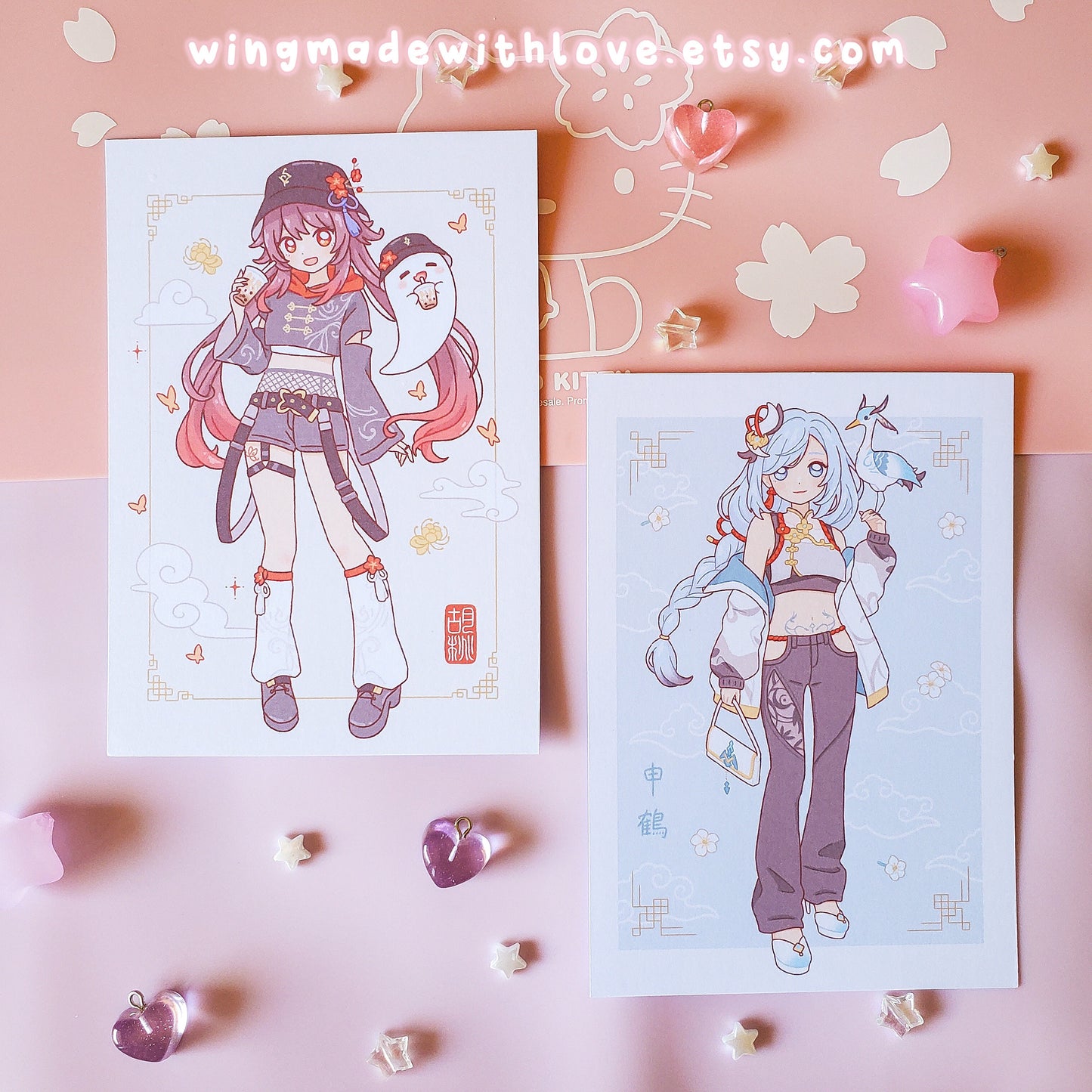 Genshin Print ♡ Hu Tao Shenhe Full Body