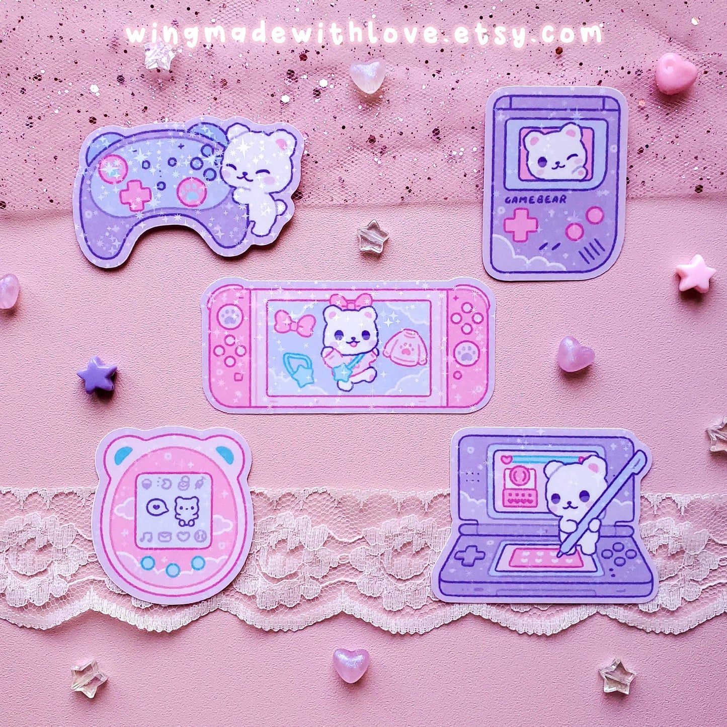 OC Stickers ♡ Retro Gamer Bear