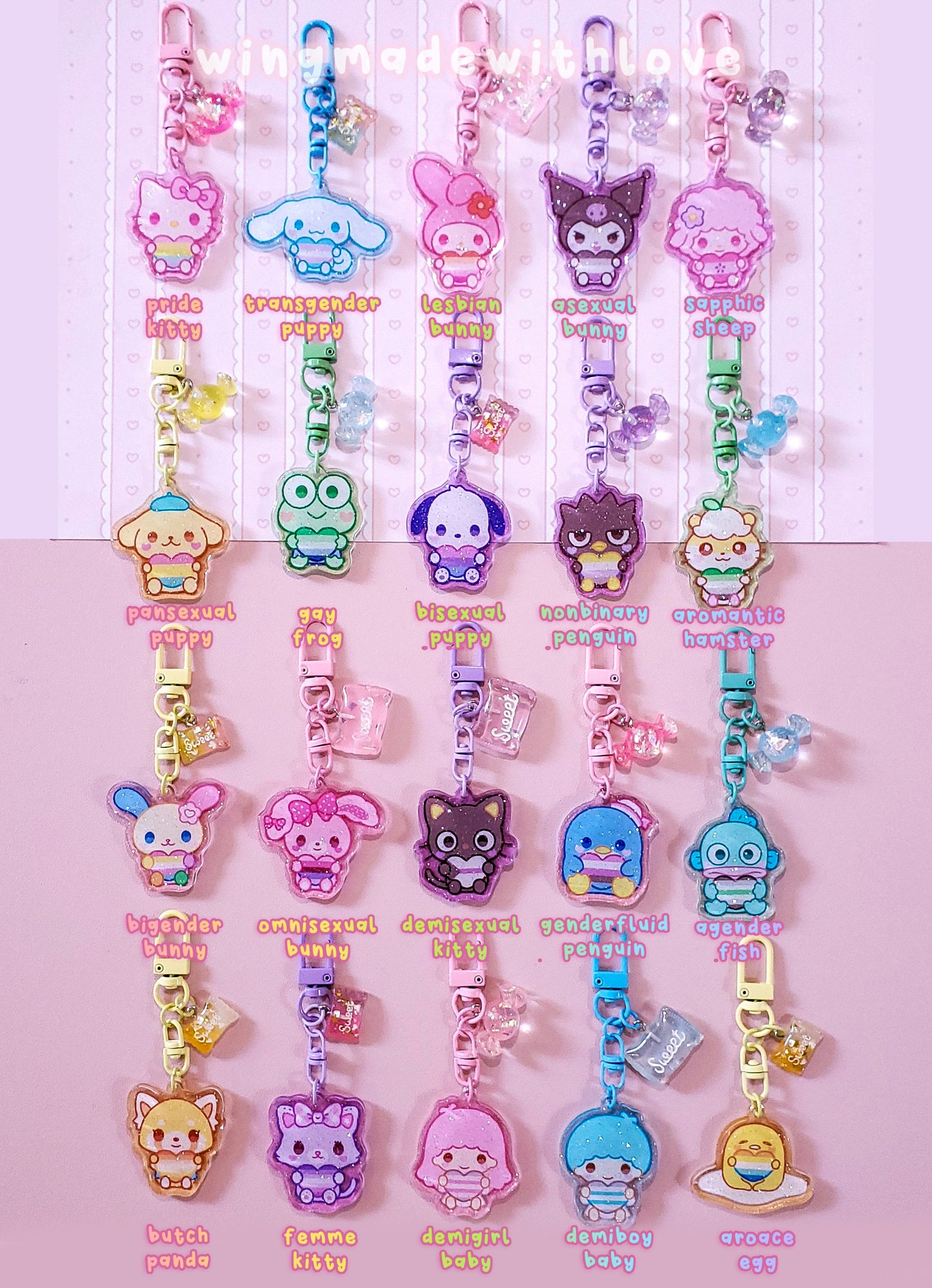 Fanart Keychains ♡ Kawaii Pride Friends