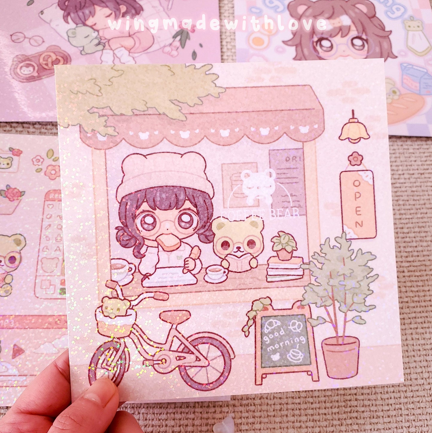 OC Print ♡ Chibi Girl & Matcha Bear