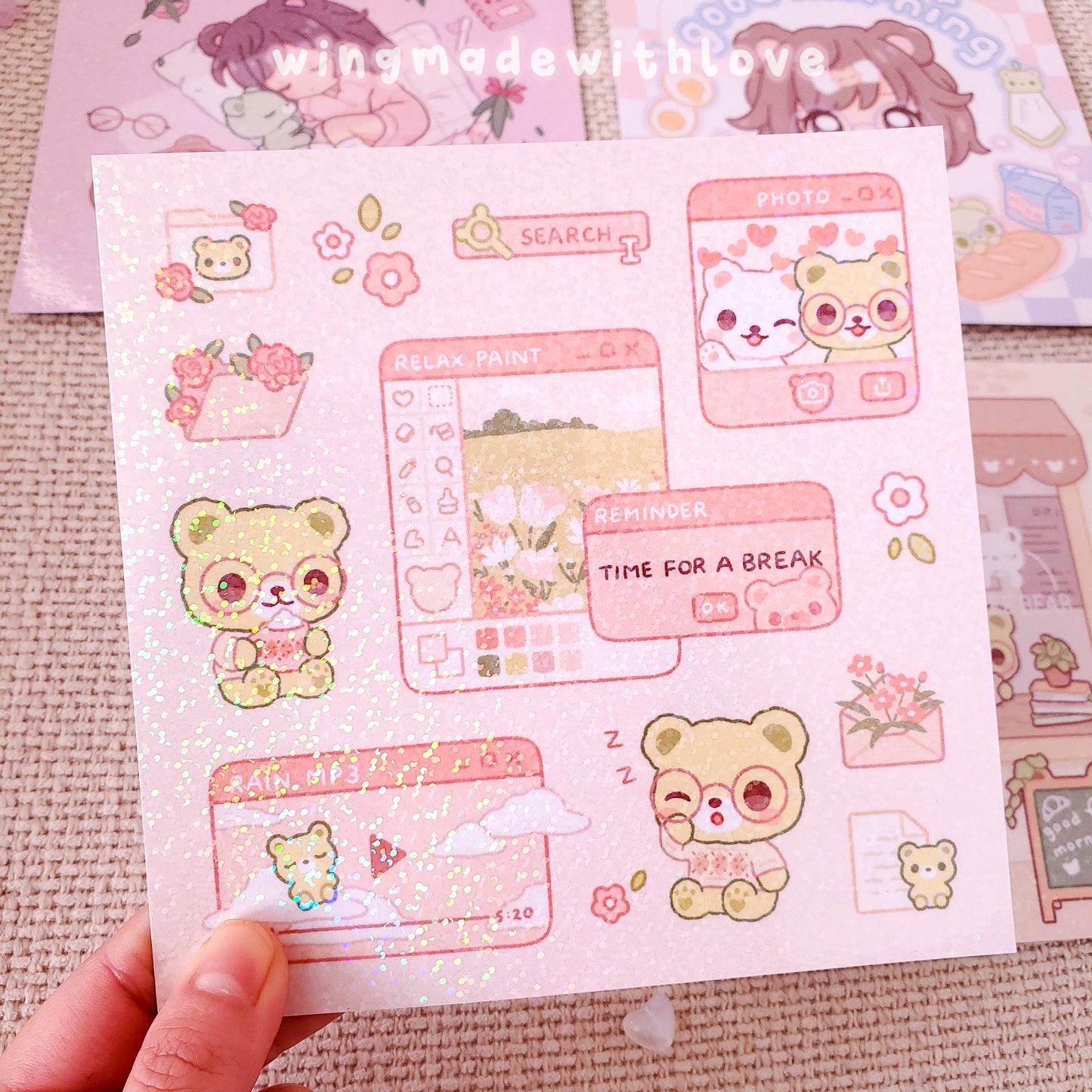 OC Print ♡ Chibi Girl & Matcha Bear