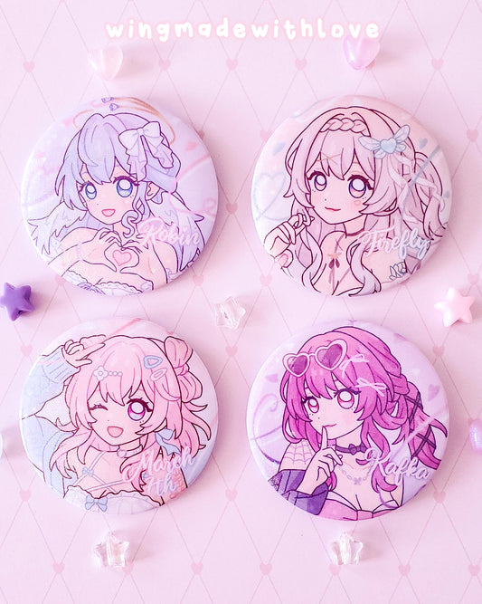 Honkai Star Rail Pin Buttons 58mm ♡ Robin Firefly March 7th Kafka