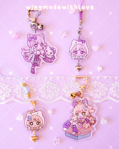 Portachiavi e ciondoli per telefono Genshin ♡ Lynette & Kirara