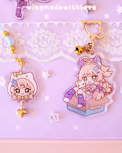 Portachiavi e ciondoli per telefono Genshin ♡ Lynette & Kirara