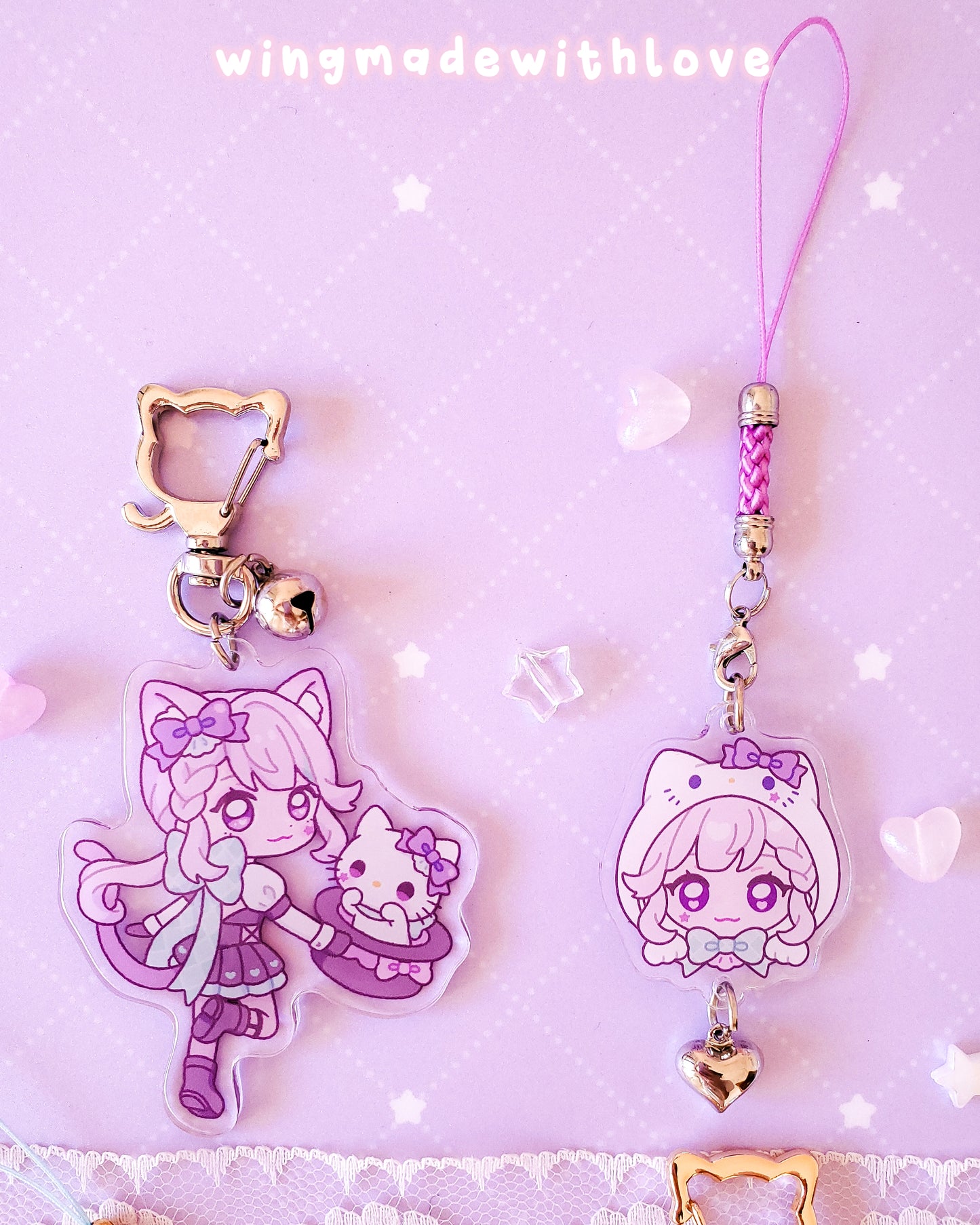 Portachiavi e ciondoli per telefono Genshin ♡ Lynette & Kirara