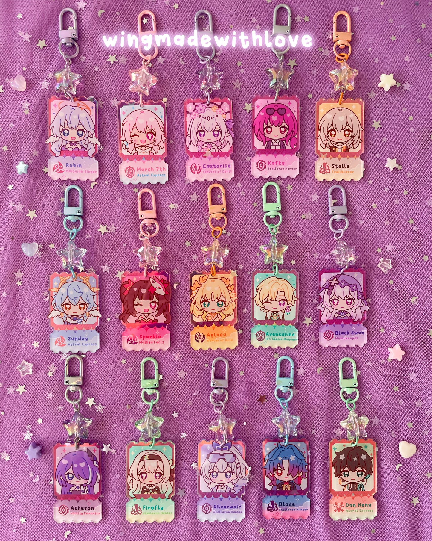Honkai Star Rail ♡ Holographic Keychains