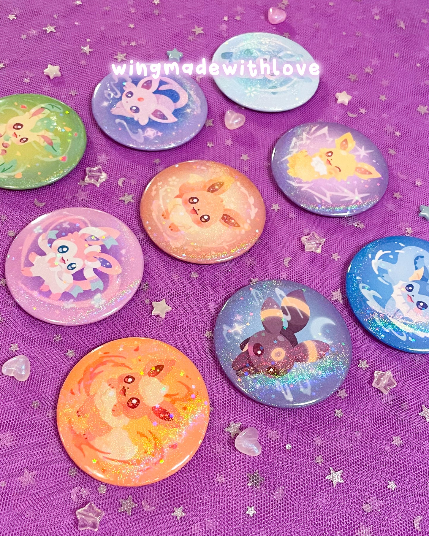 Fanart Pin Buttons 58mm ♡ Elemental Fox Kitsune