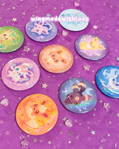 Fanart Pin Buttons 58mm ♡ Elemental Fox Kitsune