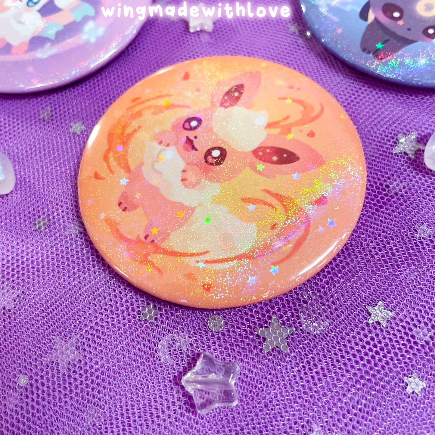 Fanart Pin Buttons 58mm ♡ Elemental Fox Kitsune
