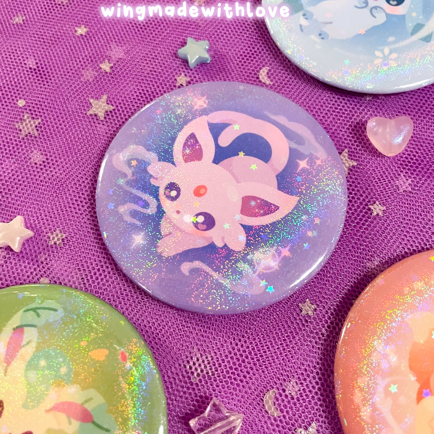 Fanart Pin Buttons 58mm ♡ Elemental Fox Kitsune