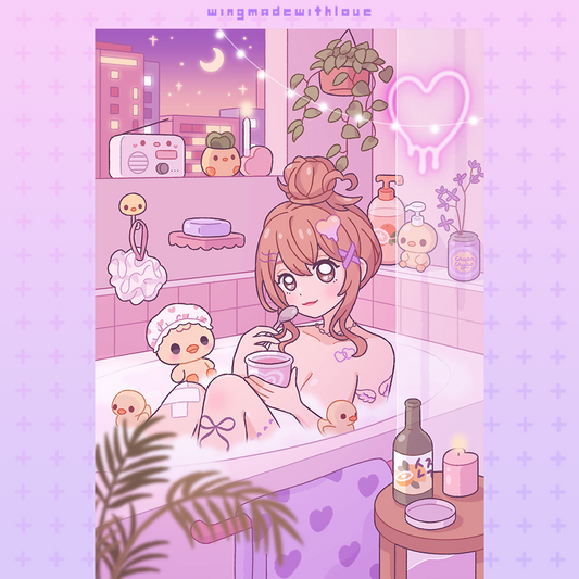 OC Print ♡ Cozy Bath (Rei)