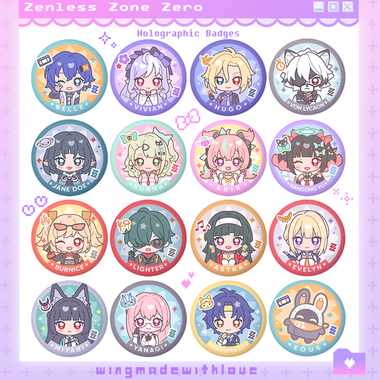 Zenless Zone Zero ♡ Button Pins 58mm