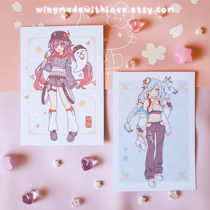 Genshin Print ♡ Hu Tao Shenhe Full Body