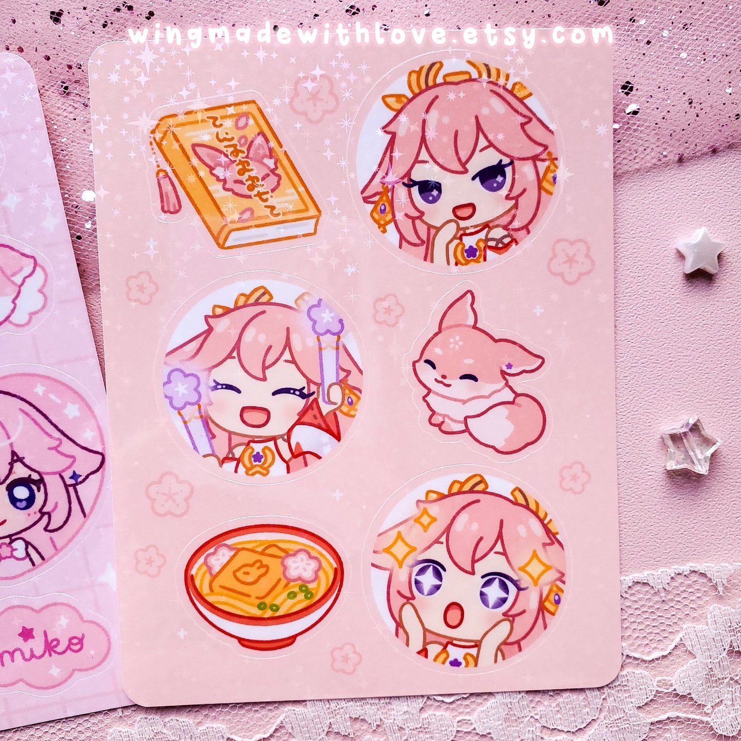 Genshin Sticker Sheet ♡ Eimiko Raiden Yae Miko