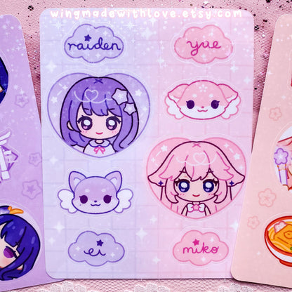 Genshin Sticker Sheet ♡ Eimiko Raiden Yae Miko