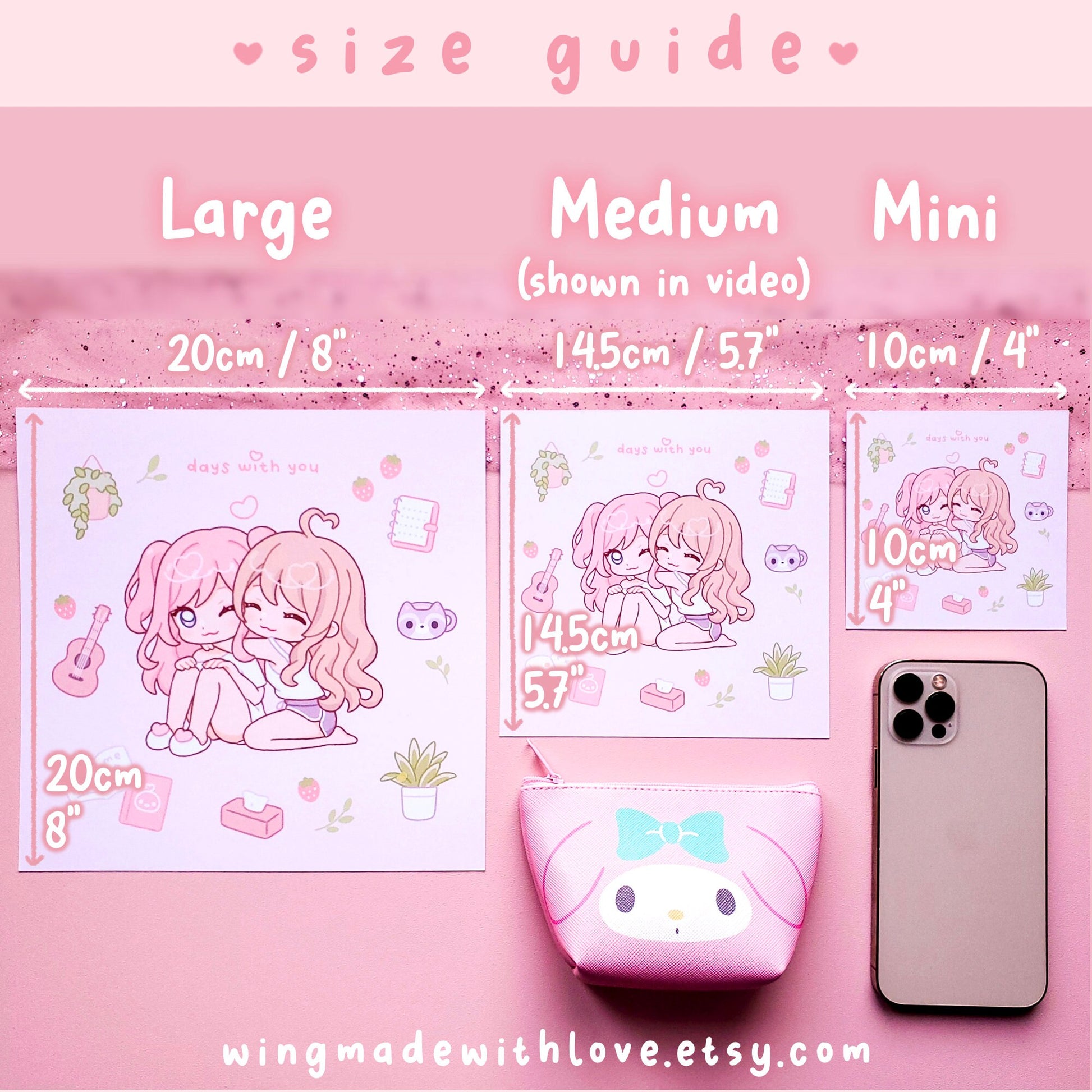 Print sizes: mini, medium, large