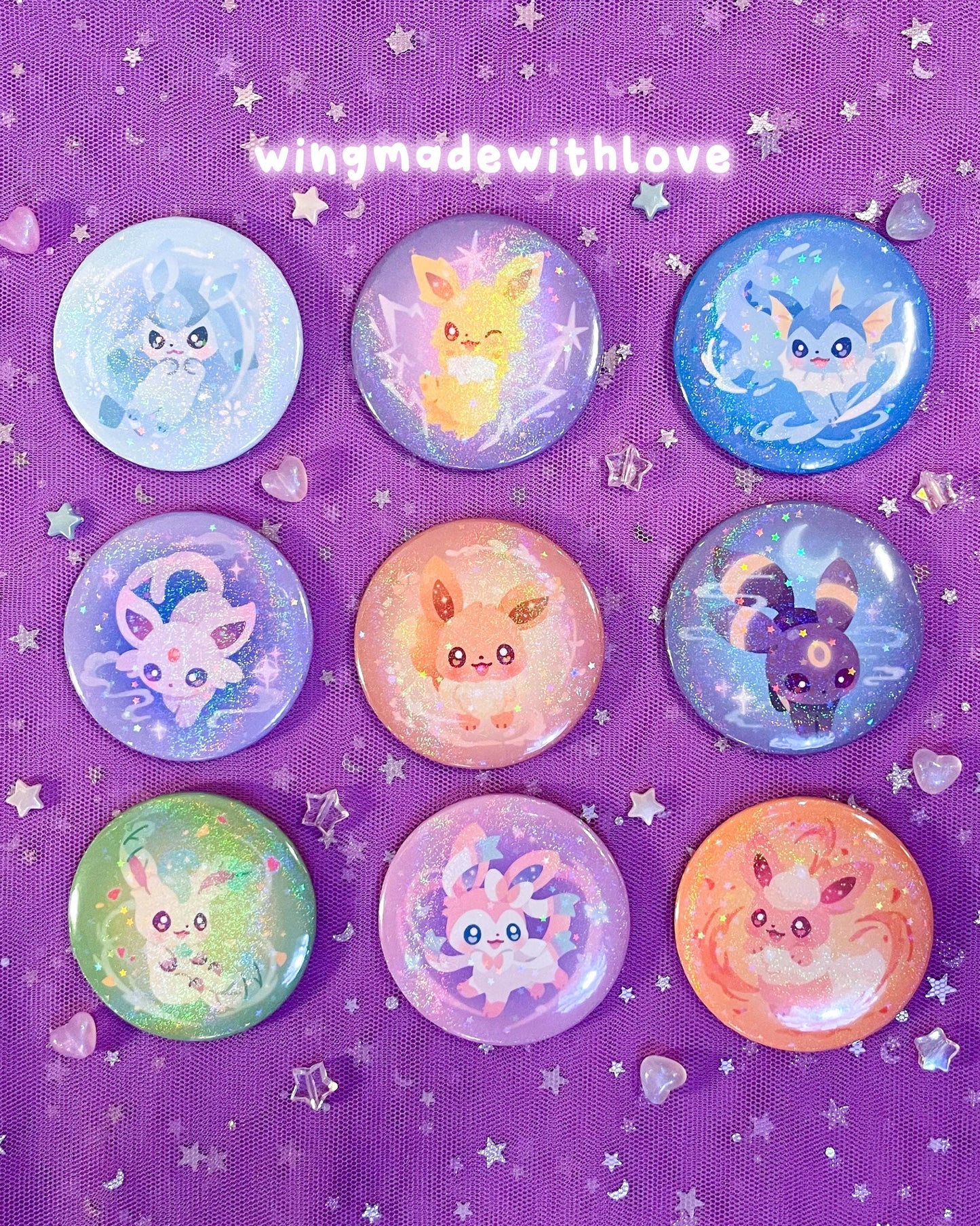 Fanart Pin Buttons 58mm ♡ Elemental Fox Kitsune