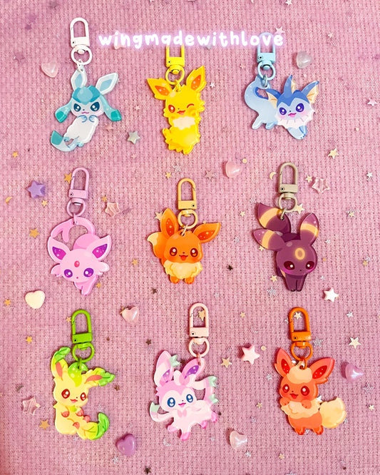 Fanart Keychains ♡ Elemental Fox Kitsune