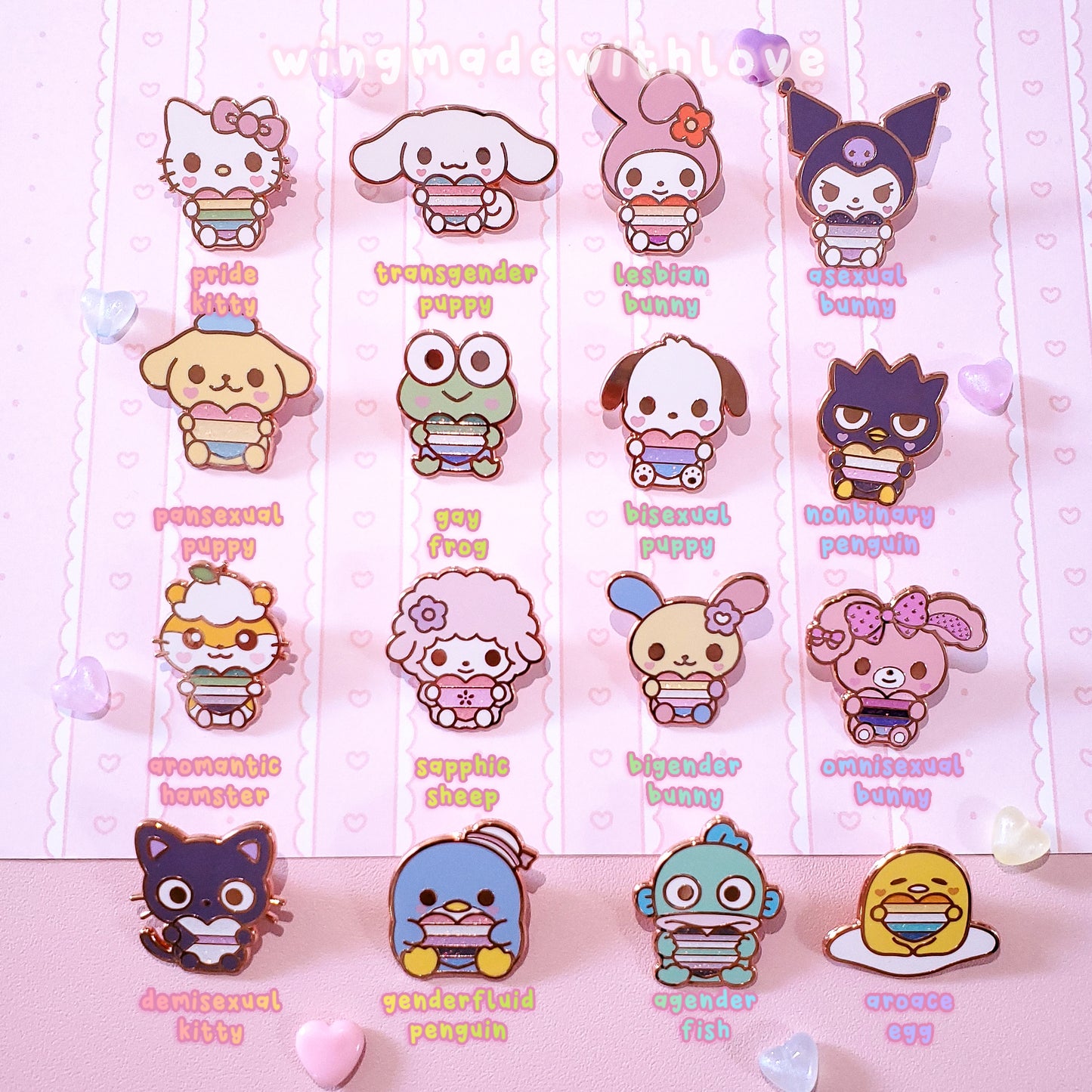 Fanart Enamel Pins ♡ Kawaii Pride Friends